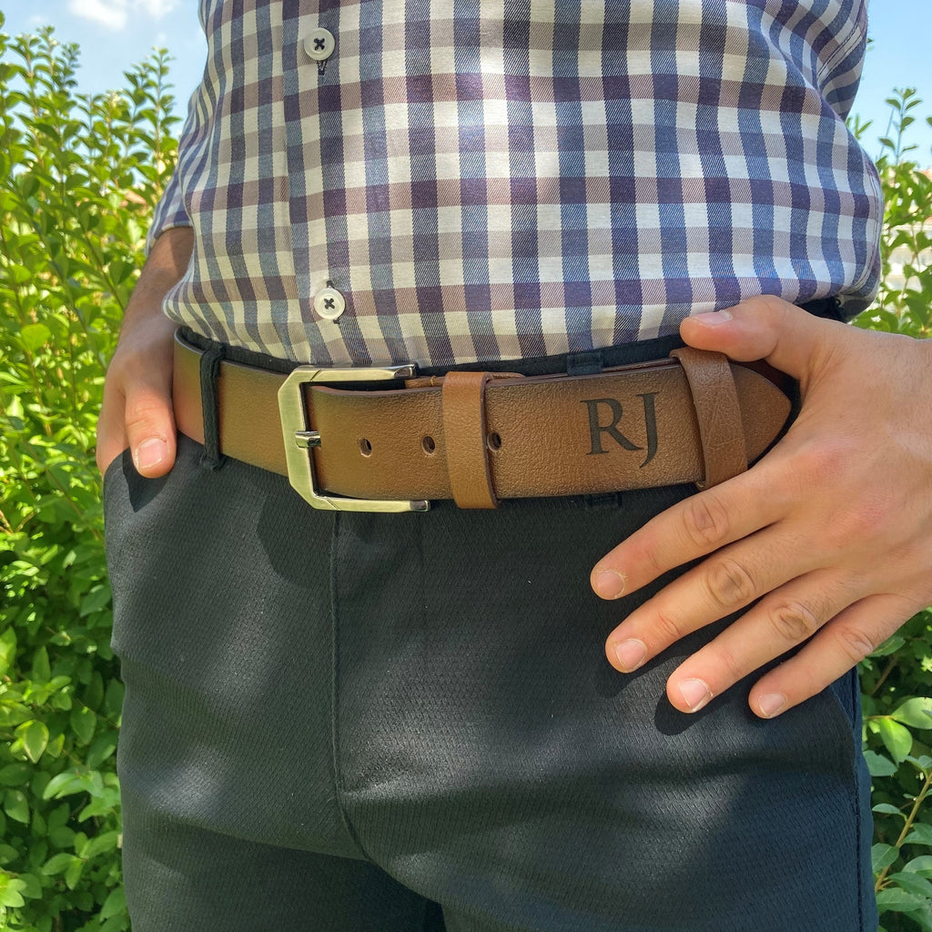 Personalized Leather Belt for Men Gift - Valentine's Day Gift, Custom Engraved Belt for Him, Husband Gift, Christmas, Holiday Gift for Him