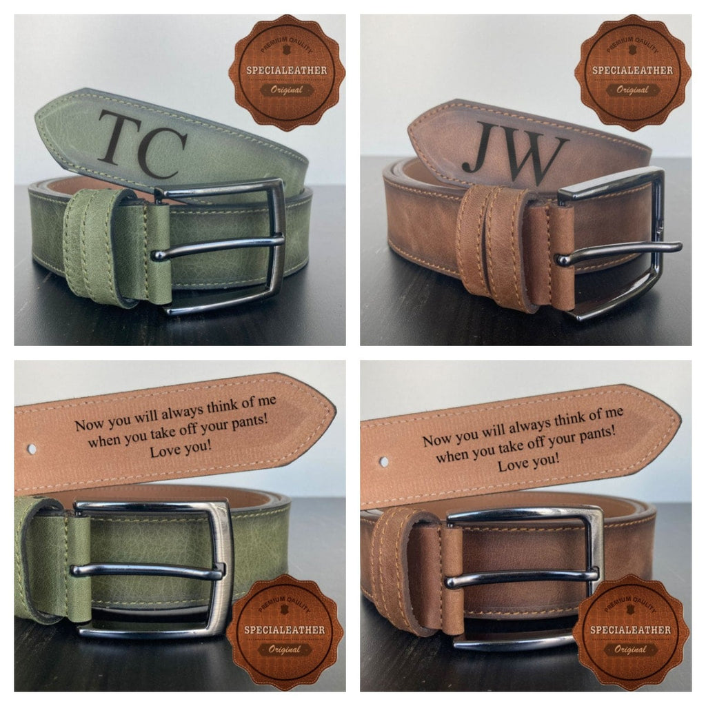 Custom Handmade Belt - Father's Day Gift - Anniversary Gift - Engraved Leather Belt - Grooms Men Gift - Genuine Leather - Gift for Boyfriend