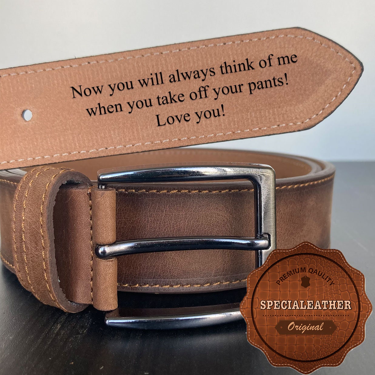 Custom Handmade Belt - Father's Day Gift - Anniversary Gift - Engraved Leather Belt - Grooms Men Gift - Genuine Leather - Gift for Boyfriend