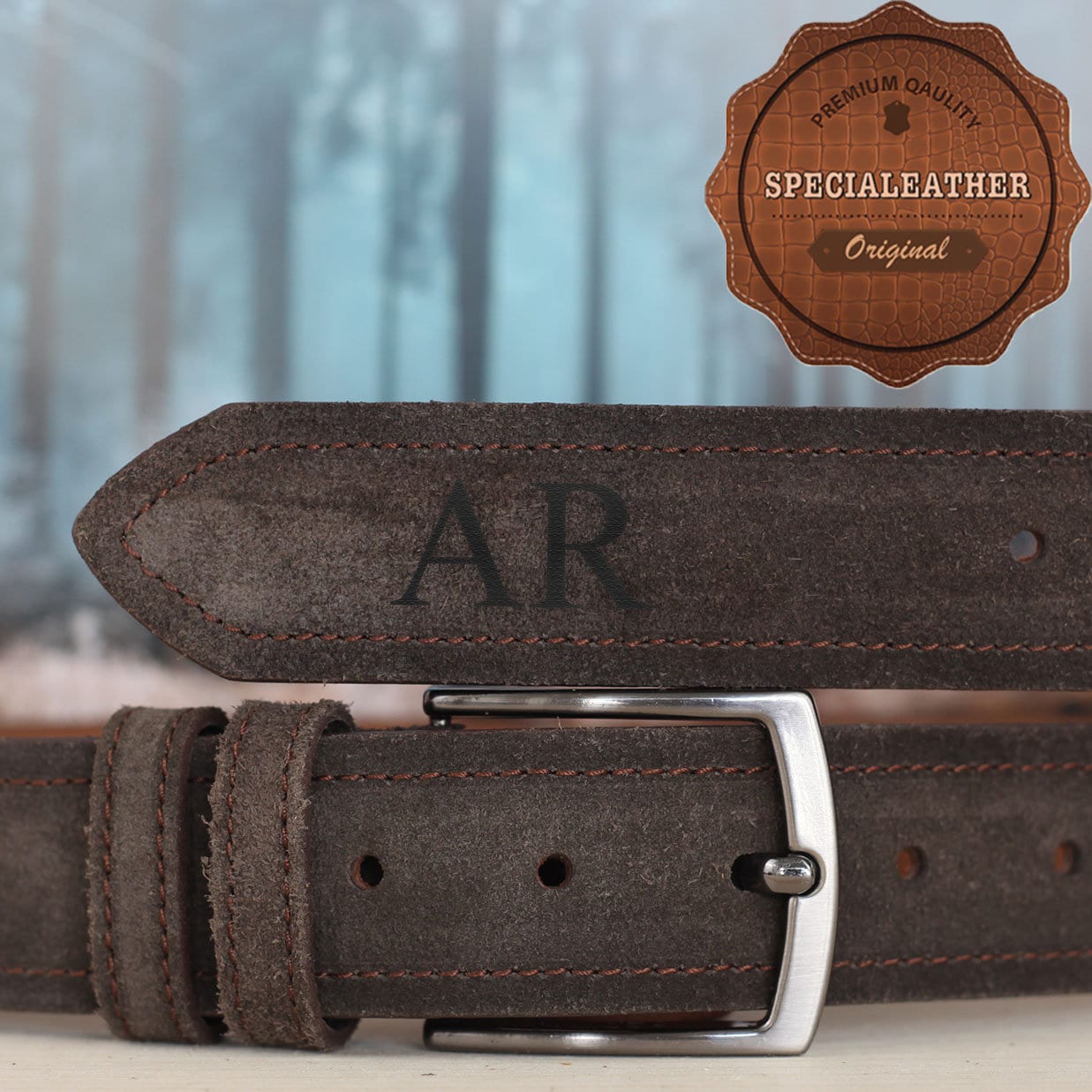 Custom Handmade Belt - Suede leather belt - Anniversary Gift - Engraved Leather Belt - Grooms Men Gift - Genuine Leather -Gift for Boyfriend