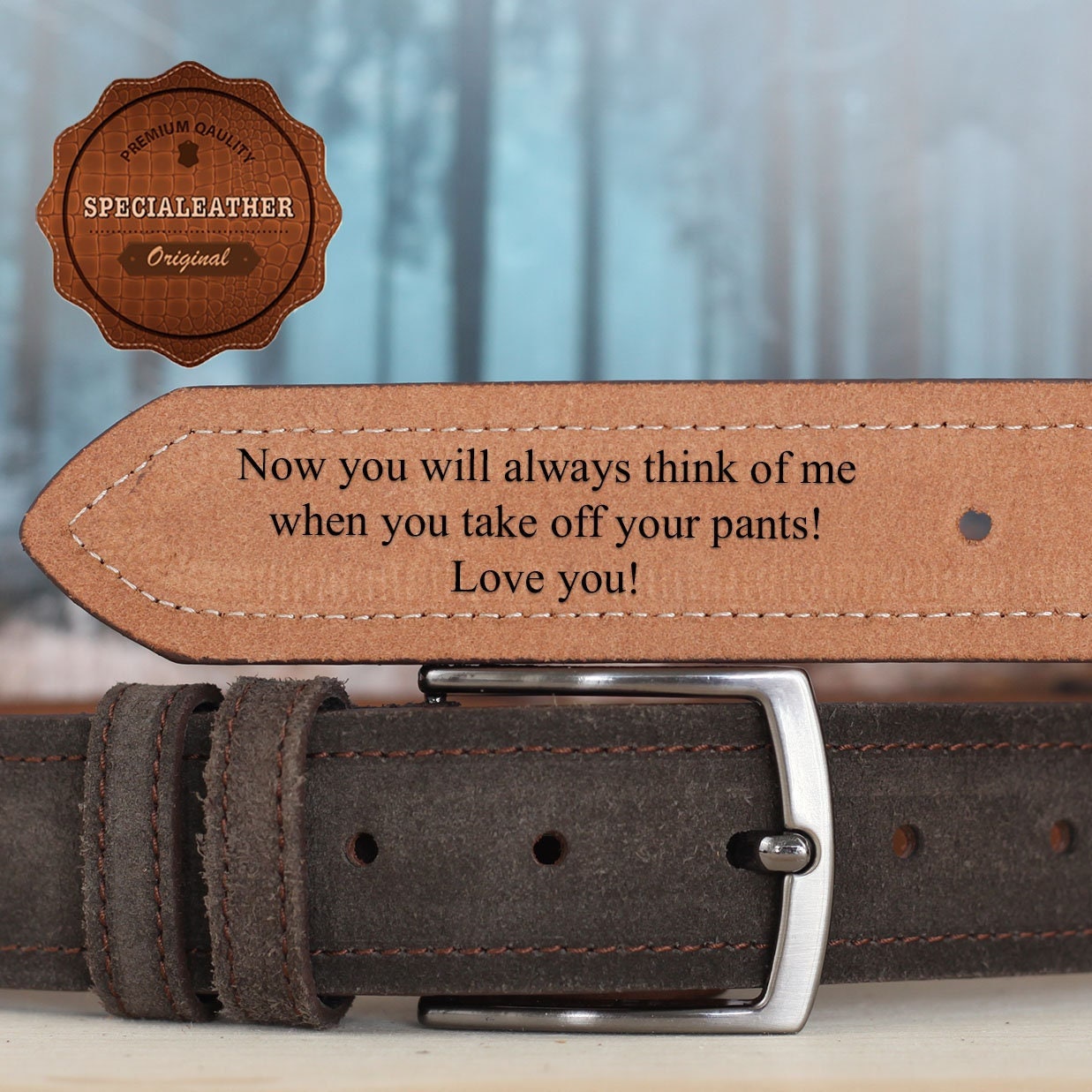Custom Handmade Belt - Suede leather belt - Anniversary Gift - Engraved Leather Belt - Grooms Men Gift - Genuine Leather -Gift for Boyfriend