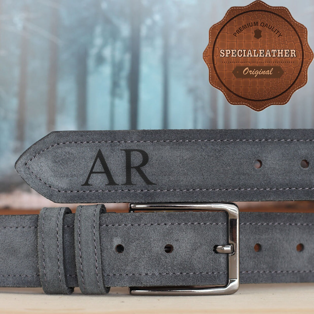 Custom Handmade Belt - Suede leather belt - Anniversary Gift - Engraved Leather Belt - Grooms Men Gift - Genuine Leather -Gift for Boyfriend
