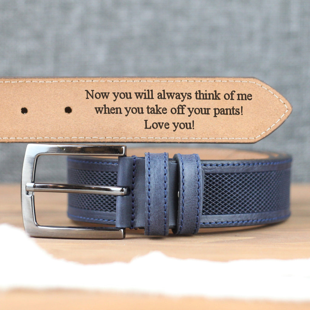 Custom Handmade Belt - Anniversary Gift - Father's Day Gift - Engraved Leather Belt -Grooms Men Gift- Genuine Leather - Gift for Boyfriend -