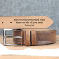 Custom Handmade Belt - Anniversary Gift - Father's Day Gift - Engraved Leather Belt -Grooms Men Gift- Genuine Leather - Gift for him