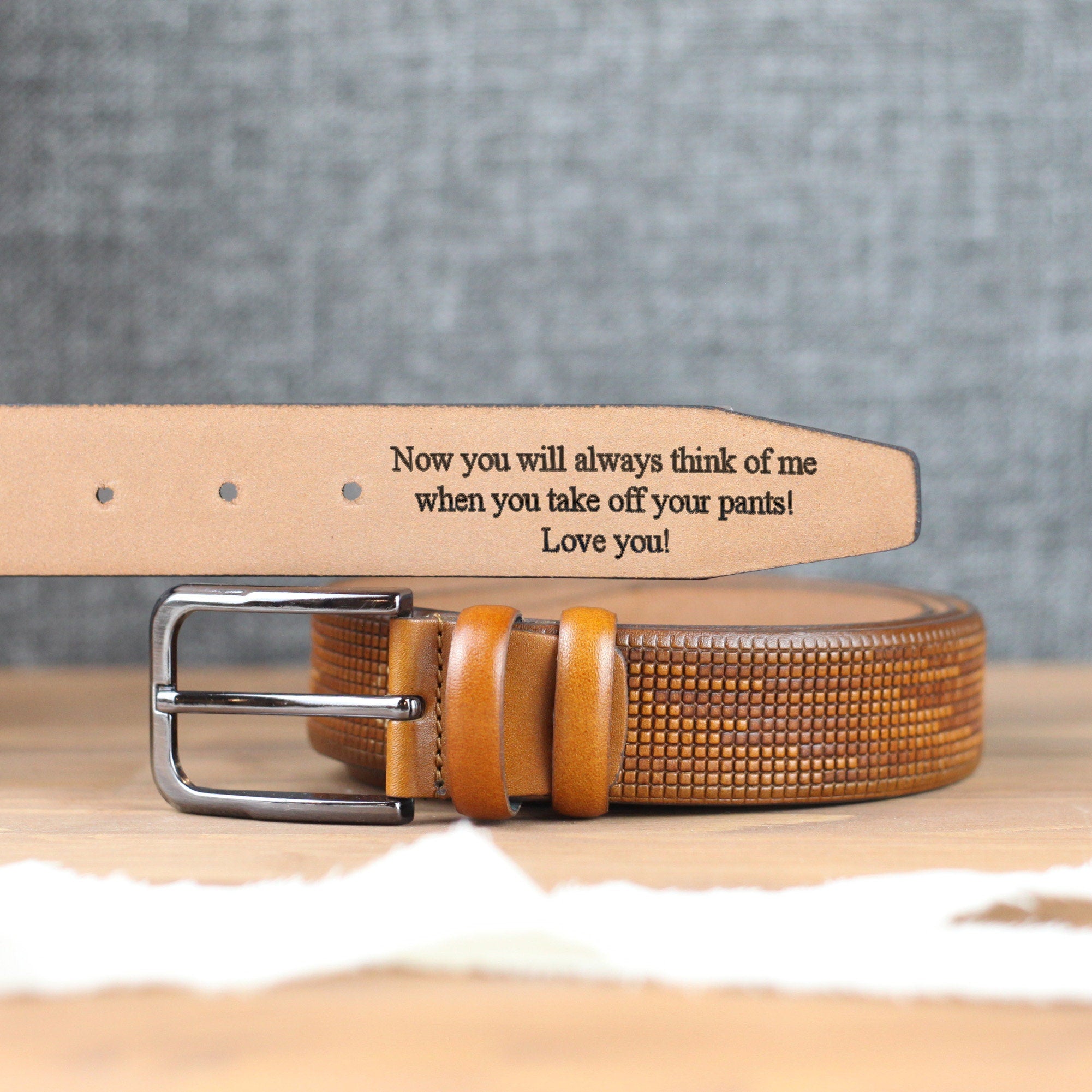 Custom Handmade Belt - Father's Day Gift - Anniversary Gift - Engraved Leather Belt - Grooms Men Gift - Genuine Leather - Gift for Boyfriend