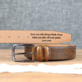 Custom Handmade Belt - Father's Day Gift - Anniversary Gift - Engraved Leather Belt - Grooms Men Gift - Genuine Leather - Gift for Boyfriend