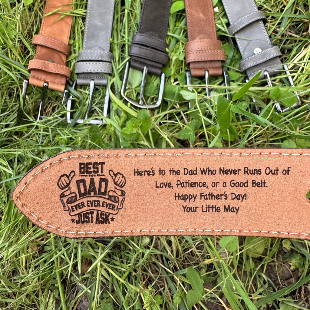 Personalized Handmade Leather Belt - Fathers day gift - Gift idea for dad - Engraved Leather Belt for Gift - Customized Leather Gift