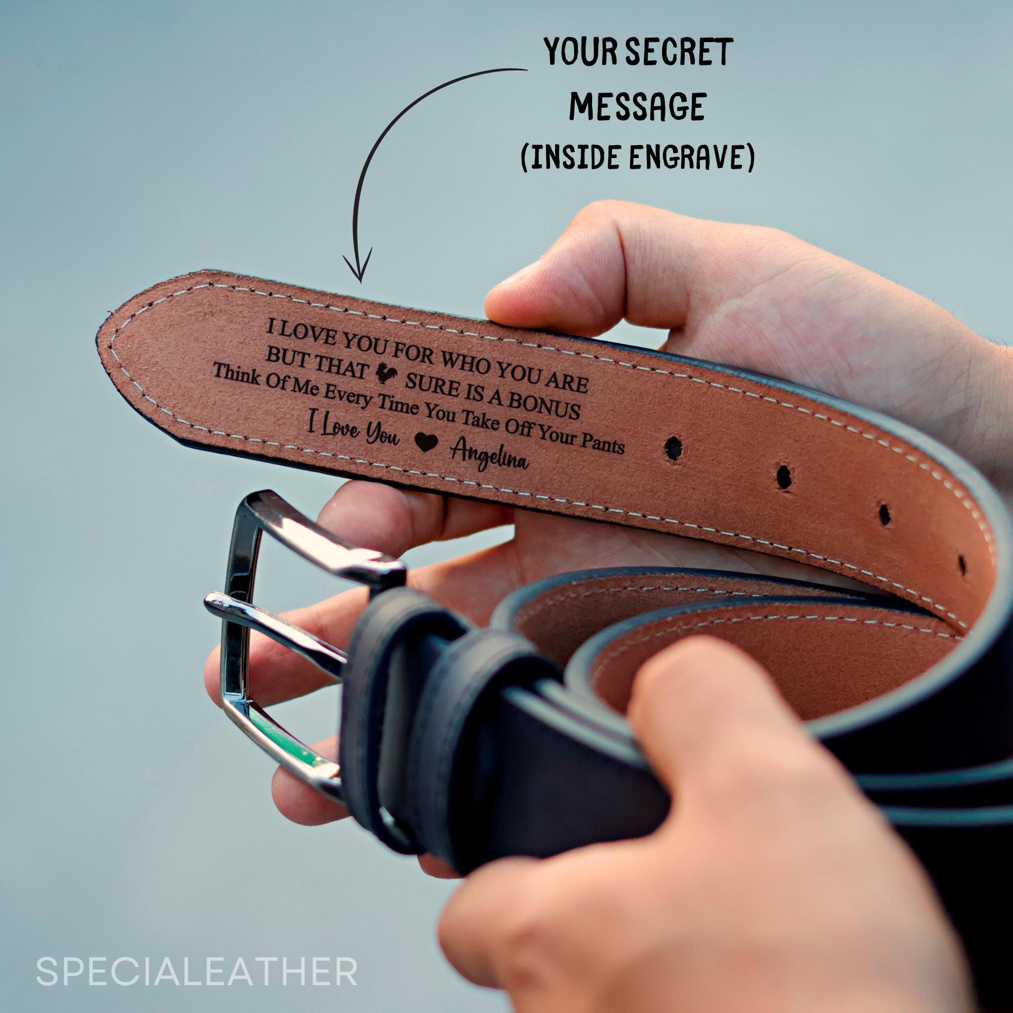 Personalized Leather Belt Gift For Him, Handcrafted Custom Belt for Him, Valentine's Day Gift , Anniversary, Birthday, Gift For Dad