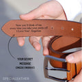 Personalized Leather Men's Belt: Custom Engraved Top Grain Leather