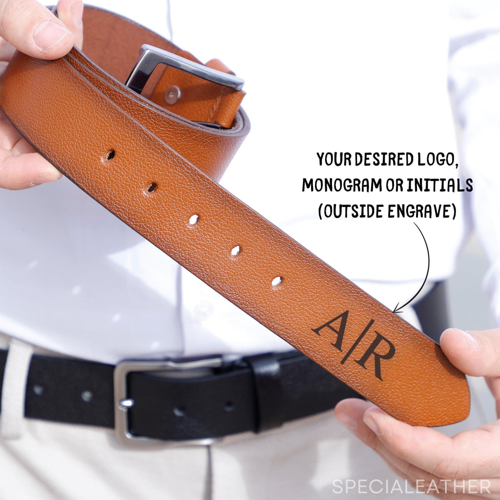 Personalized Leather Belt: Custom Engraved Men's Gift, Top Grain Leather