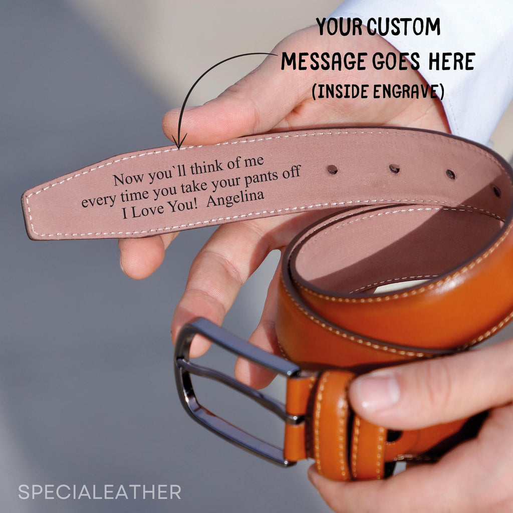 Personalized Leather Engraving Belt - Groomsmen Gift, Wedding Day Gift for Him, Custom Engraved, Gift for Him, Birthday, Anniversary