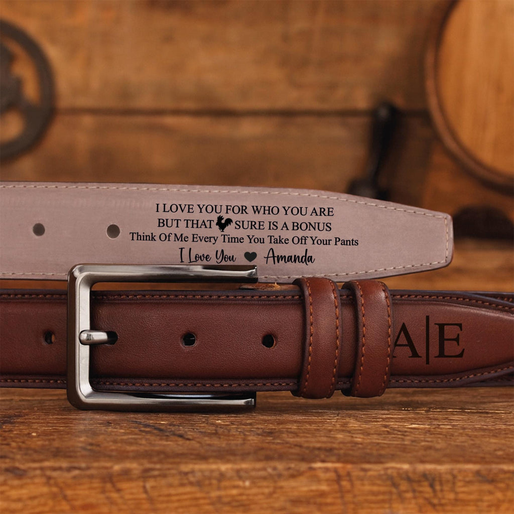 Custom Genuine Leather Belt - Classic Men's Accessory - Personalized Gift for Him - Anniversary, Wedding, Valentine's Day, Grooms Men Gift