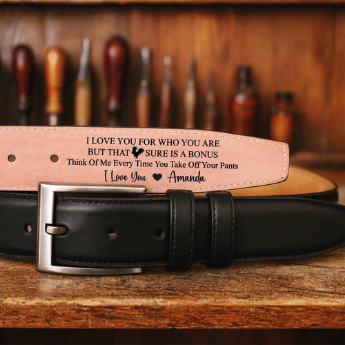 Custom Genuine Leather Belt - Classic Men's Accessory - Personalized Gift for Him - Anniversary, Wedding, Valentine's Day, Grooms Men Gift
