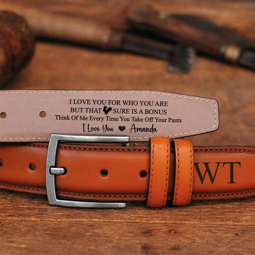 Custom Genuine Leather Belt - Classic Men's Accessory - Personalized Gift for Him - Anniversary, Wedding, Valentine's Day, Grooms Men Gift