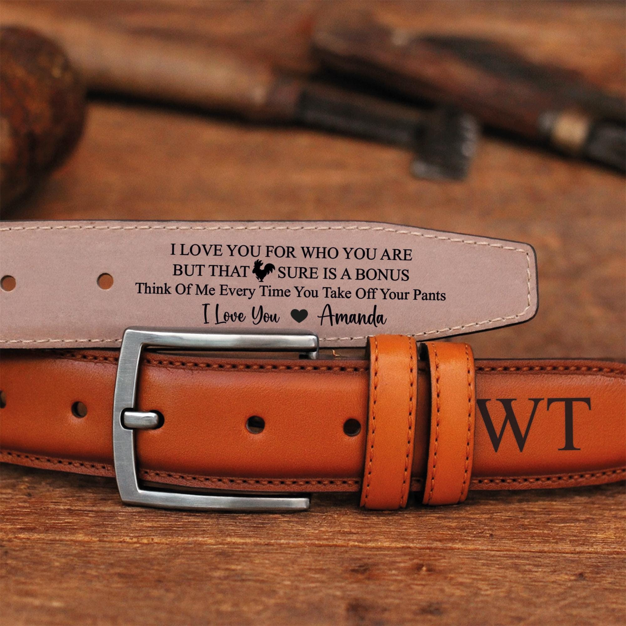 Personalized Real Leather Classic Belt -Gift for him - Anniversary Gift - Grooms Men Gift - Genuine Leather Belt - Custom Christmas Gift