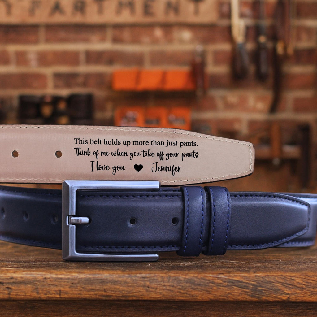 Personalized Real Leather Classic Belt -Gift for him - Anniversary, Grooms Men Gift - Genuine Leather Belt - Custom Valentine's Day Gift