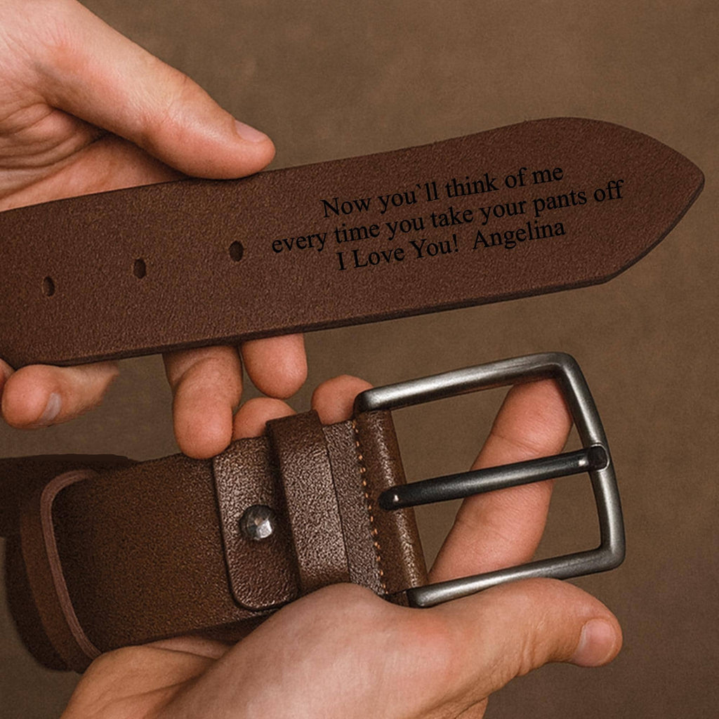 Custom Handmade Leather Belt - Personalized Top Grain Leather Belt - Anniversary Gift - Grooms Men Gift - Genuine Leather - Gift for him