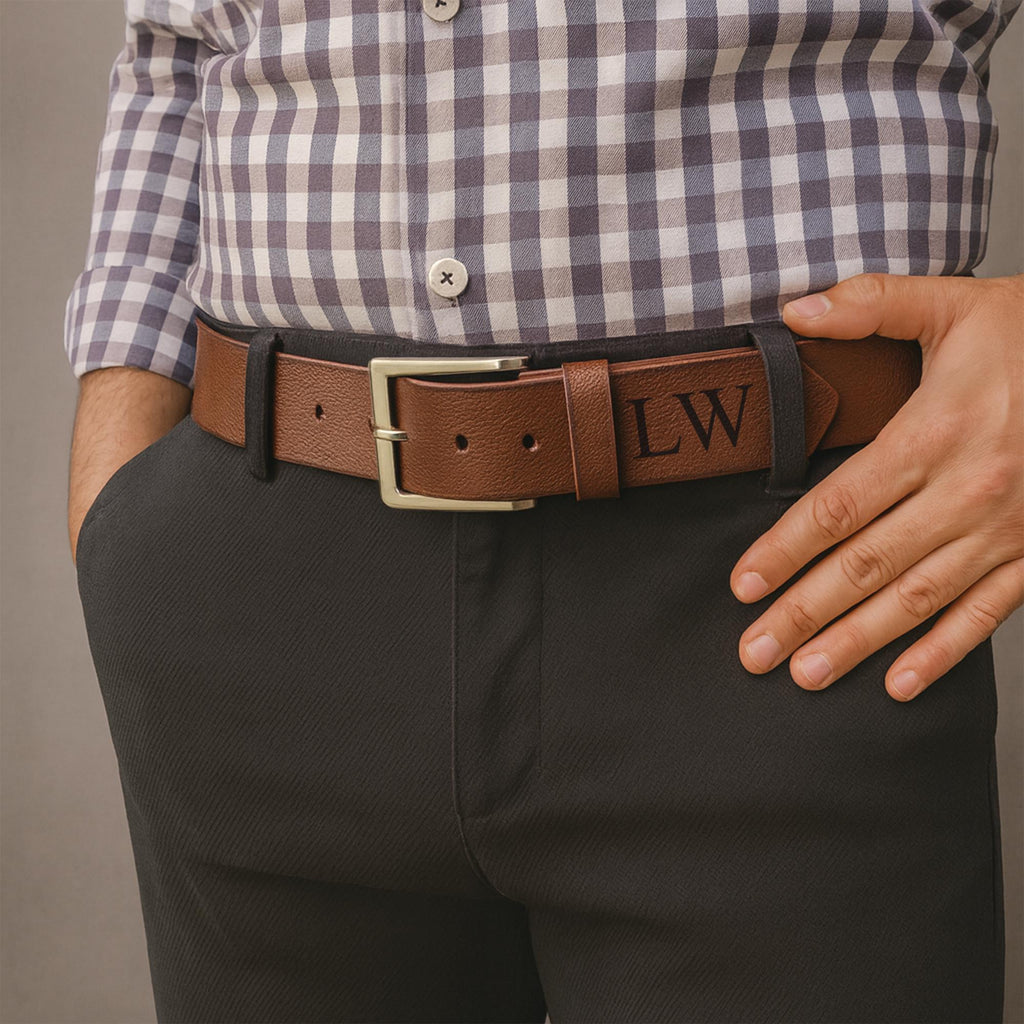 Custom Handmade Leather Belt - Personalized Top Grain Leather Belt - Anniversary Gift - Grooms Men Gift - Genuine Leather - Gift for him