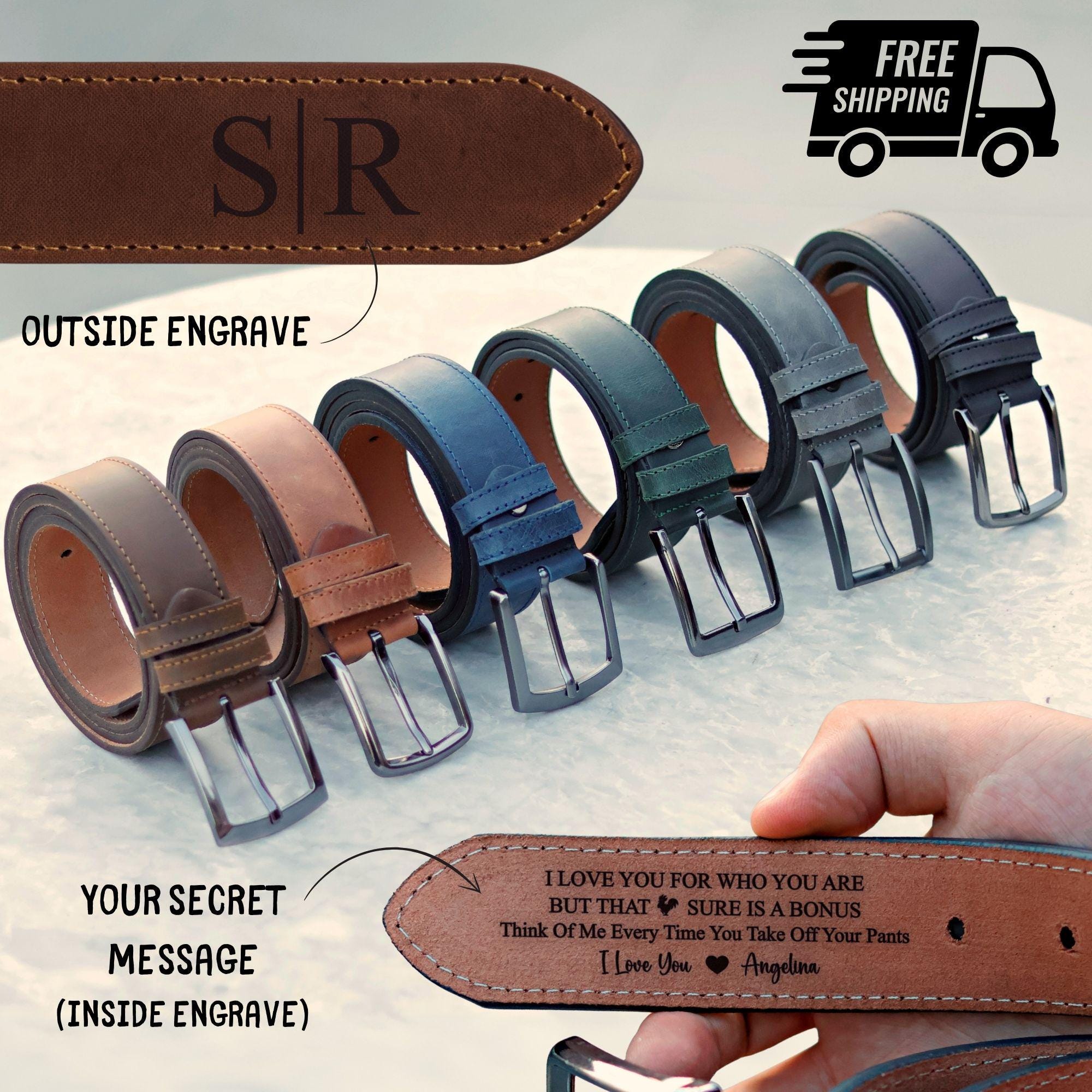 Personalized Leather Belt Gift For Him, Handcrafted Custom Belt for Him, Valentine's Day Gift , Anniversary, Birthday, Gift For Dad